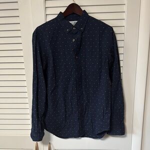 Men's Navy Blue Button-Up Shirt